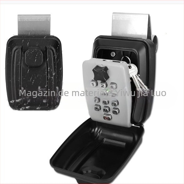 Cutie cu parolă cu buton din aluminiu | încuietoare mecanică | tijă de 1 mm | poate ține chei, carduri de bancă și carduri de identificare | design modern minimalist