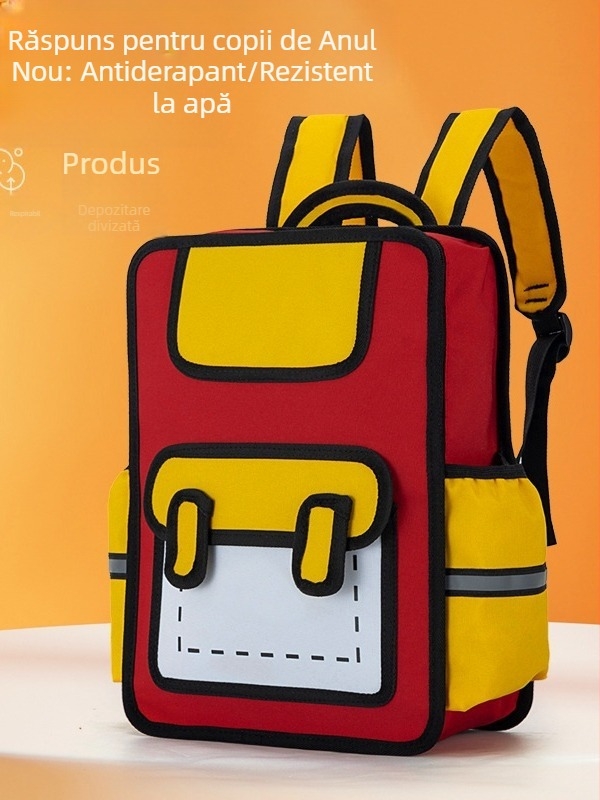 Rucsac din nailon unisex pentru școala primară, stil jucăuș, primăvara 2024, destinat educației școlare