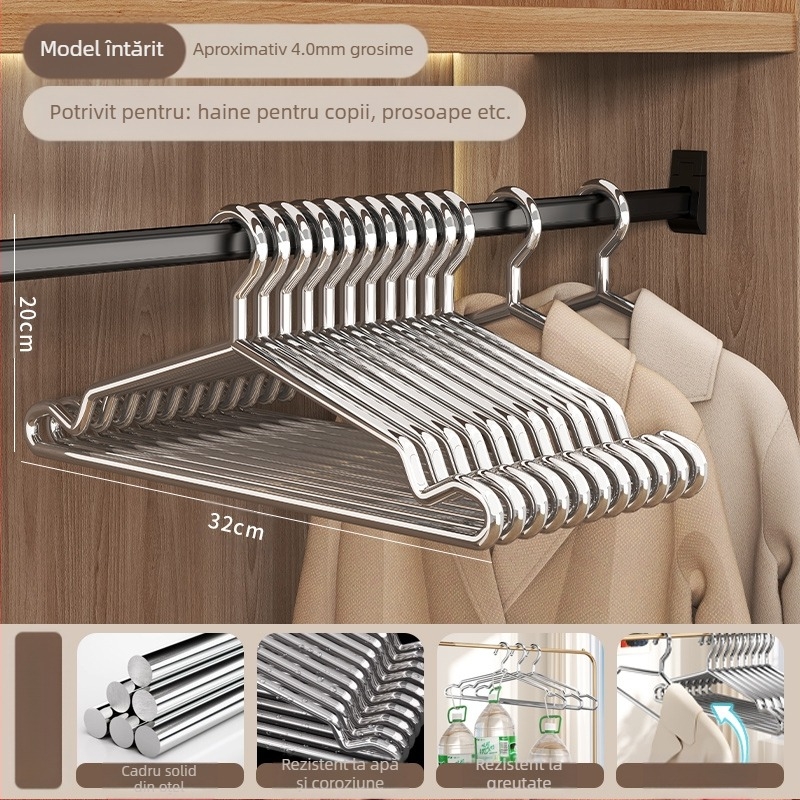 Umeraș pentru haine pentru utilizare casnică, compatibil cu umerașe pentru haine, suport pentru pantaloni și suport pentru cravate, disponibil în pachete de 10/20/30/50 bucăți