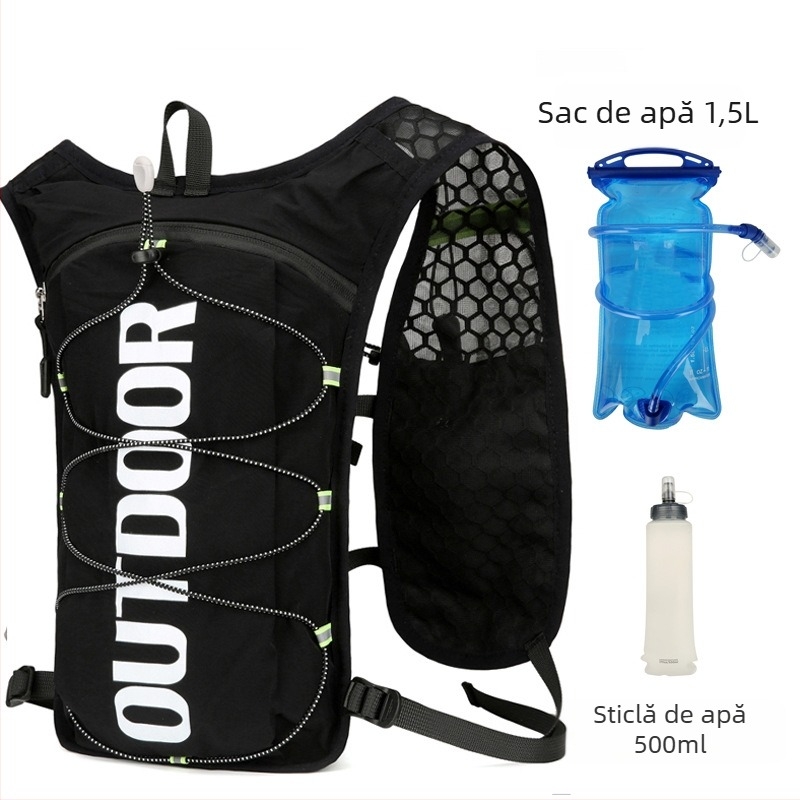 Rucsac sport cu rezervor de apă pentru drumeții și ciclism – unisex, husă din nylon, căptușeală din poliester, curele de umăr curbate ergonomice
