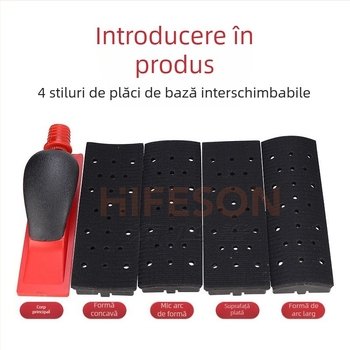 Sea Flying Shark placă de șlefuit manuală cu vid, set de 5 bucăți, pentru polisare auto și tencuire