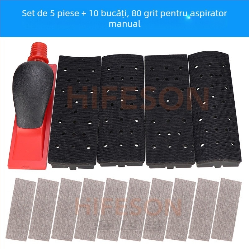 Sea Flying Shark placă de șlefuit manuală cu vid, set de 5 bucăți, pentru polisare auto și tencuire