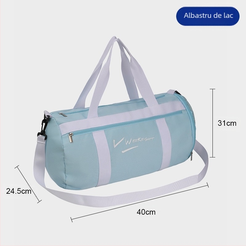 Geantă de sport impermeabilă, formă cub, compartiment pentru pantofi separat, separare uscat-ud, material Oxford, curea crossbody, multifuncțională