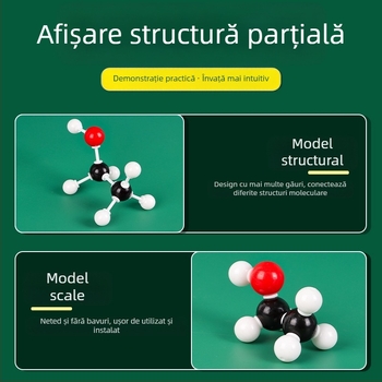 Model de structură moleculară, model ball‑and‑stick pentru molecule organice cristaline, din plastic, 540 g
