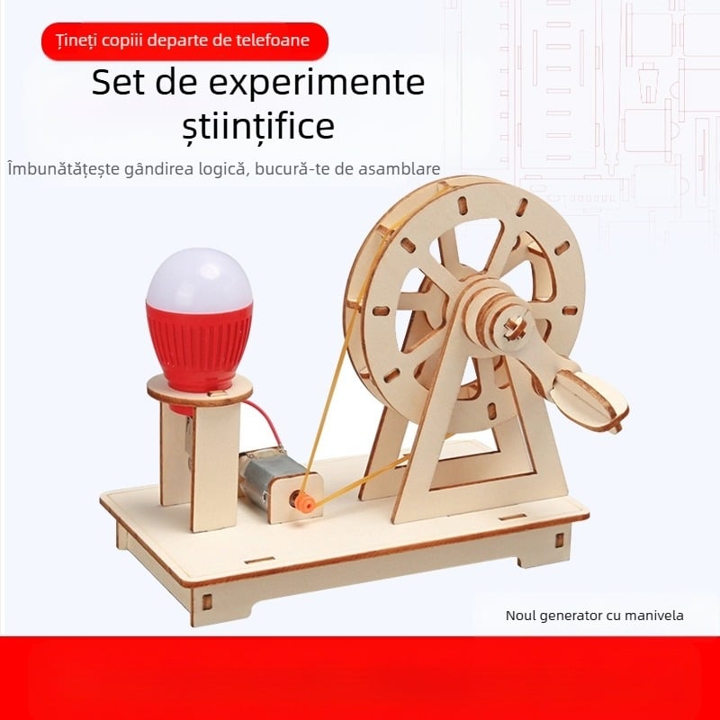 Kit educațional din lemn pentru experimente științifice în fizică, DIY, non-electric, multifuncțional, pentru 7-14 ani