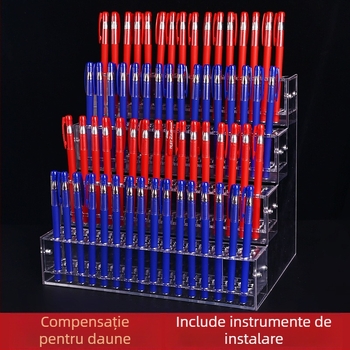 Raft acrilic de afișare pentru accesorii de păr cu suport multistrat – construcție din plastic; 1–4 straturi; găuri 48/96/144/192