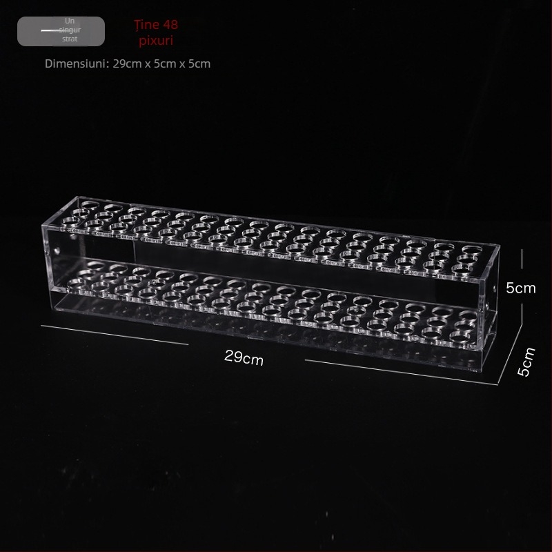 Raft acrilic de afișare pentru accesorii de păr cu suport multistrat – construcție din plastic; 1–4 straturi; găuri 48/96/144/192