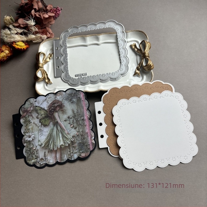 Șablon metalic pentru tăierea formelor în lucrări din hârtie și embossing, oțel carbon, formă geometrică, stil modern minimalist, potrivit pentru birou, ambalare în pungă PP