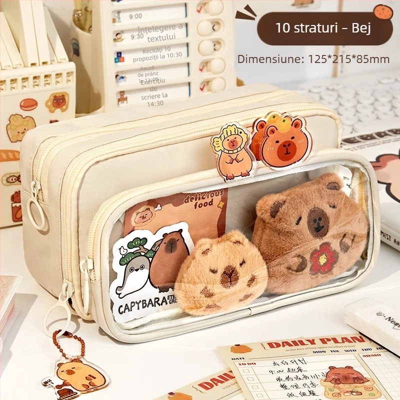 Penar din pânză, capacitate mare, stil coreean, pentru elevi de la gimnaziu până la liceu