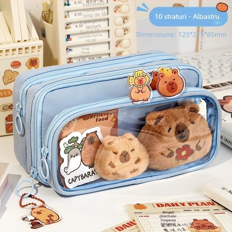 Penar din pânză, capacitate mare, stil coreean, pentru elevi de la gimnaziu până la liceu