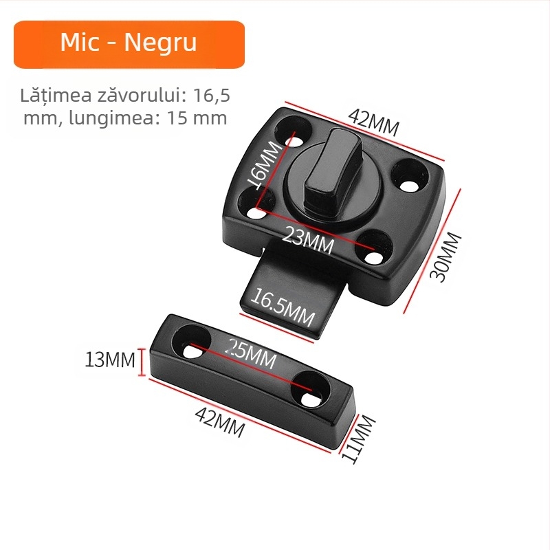 Încuietoare pentru ușă cu închidere tip fluture, model MMCX, aliaj de zinc, tratament de suprafață: Alte