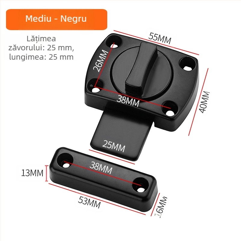 Încuietoare pentru ușă cu închidere tip fluture, model MMCX, aliaj de zinc, tratament de suprafață: Alte
