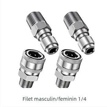 Fitinguri din oțel inoxidabil 304 pentru spălător de înaltă presiune, conectare rapidă snap-thread, compatibile NPT/M22 pentru spălarea auto