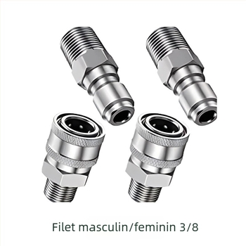 Fitinguri din oțel inoxidabil 304 pentru spălător de înaltă presiune, conectare rapidă snap-thread, compatibile NPT/M22 pentru spălarea auto