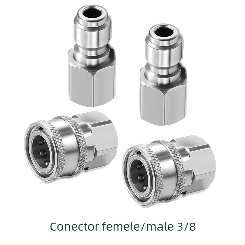 Fitinguri din oțel inoxidabil 304 pentru spălător de înaltă presiune, conectare rapidă snap-thread, compatibile NPT/M22 pentru spălarea auto