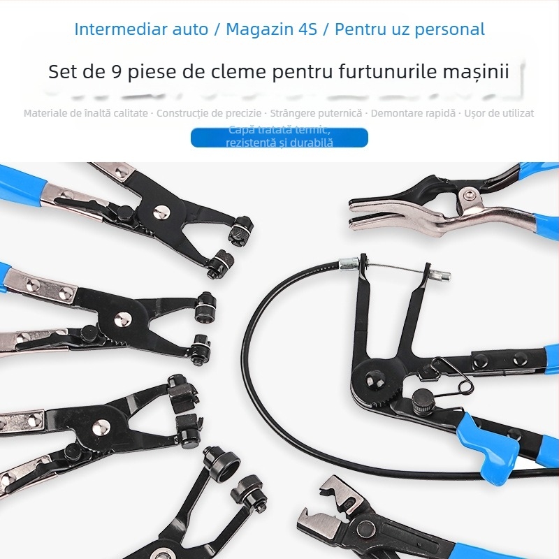 Clește pentru cleme de țevi și furtunuri, unelte pentru țevi de apă auto, unealtă pentru cleme de pachete — Pachet combinat, personalizabil, importat
