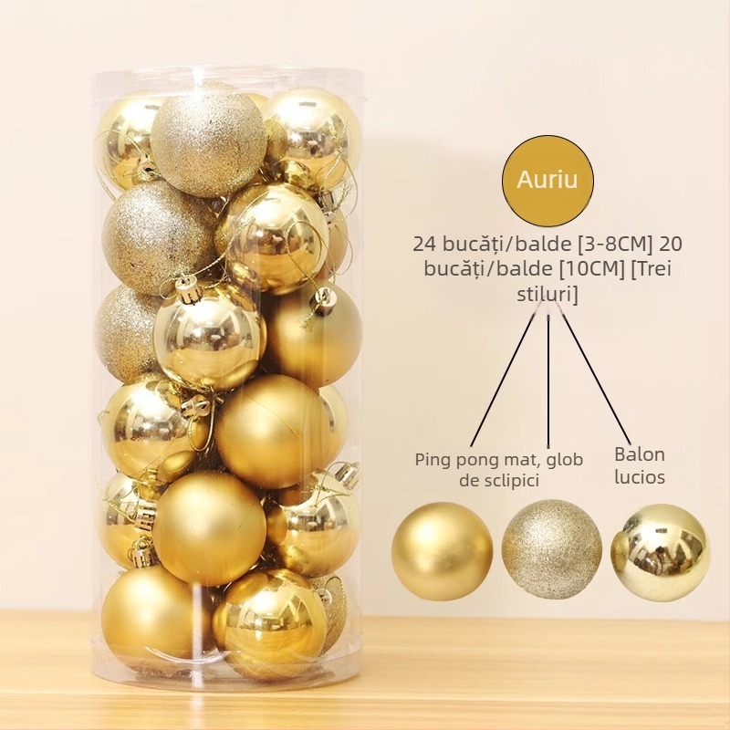 Bilă decorativă de Crăciun, plastic, stil modern, electroplacare