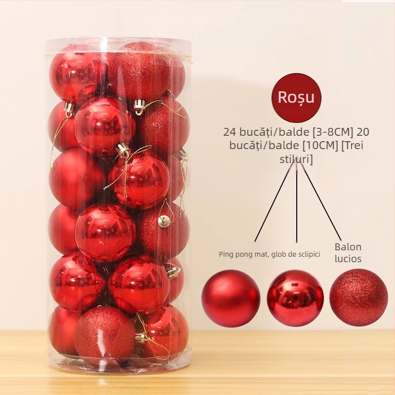 Bilă decorativă de Crăciun, plastic, stil modern, electroplacare