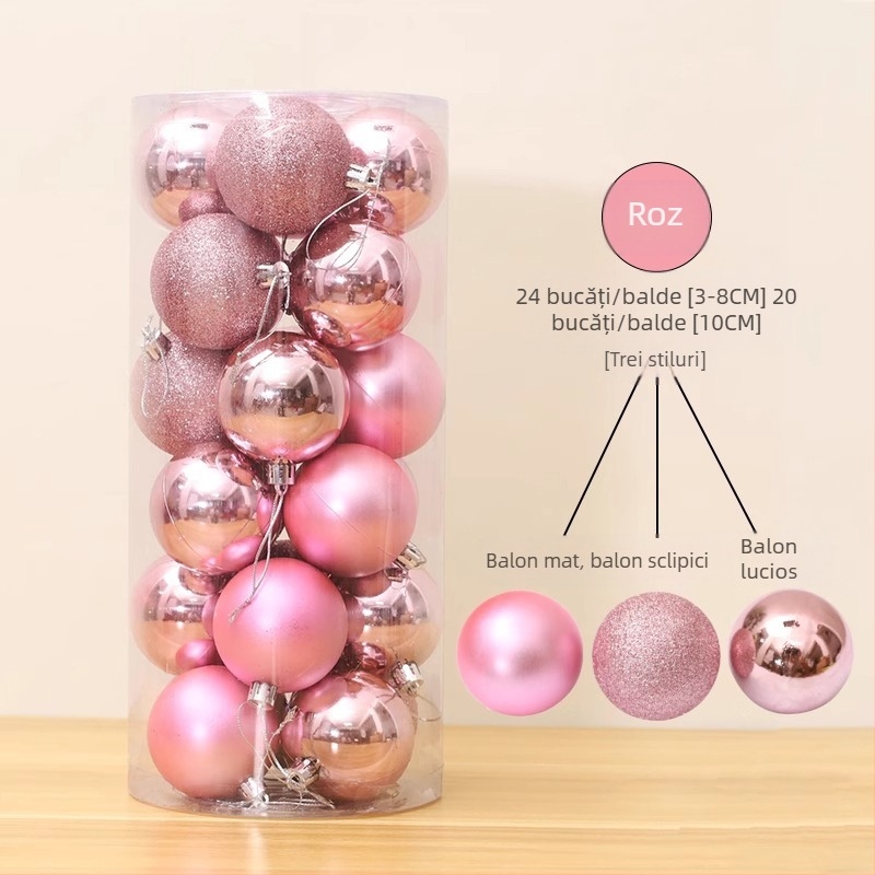 Bilă decorativă de Crăciun, plastic, stil modern, electroplacare