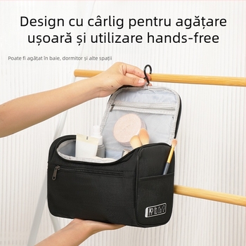 Geantă de toaletă din poliester, stil coreean, pentru depozitarea cosmeticelor și a produselor de îngrijire, pentru călătorii