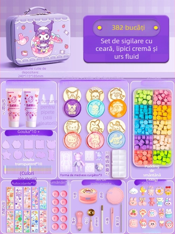 Set ștampile din ceară, model 985, kit DIY pentru sigilii, material: floare de mătase