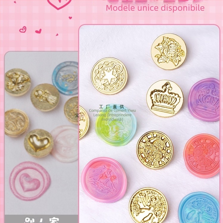 Set ștampile din ceară, model 985, kit DIY pentru sigilii, material: floare de mătase