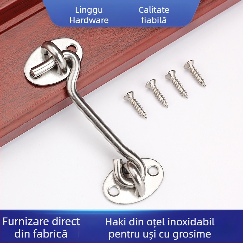 Cârlig din oțel inoxidabil pentru uși și ferestre — Brand Left Steel, Model Wind Hook, accesorii hardware pentru gospodărie, stil modern minimalist