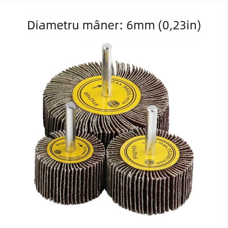 Xingweichang Roată de șlefuit cu pânză de emery pentru prelucrarea lemnului, cu mâner, disc abraziv din metal, model 202103081548