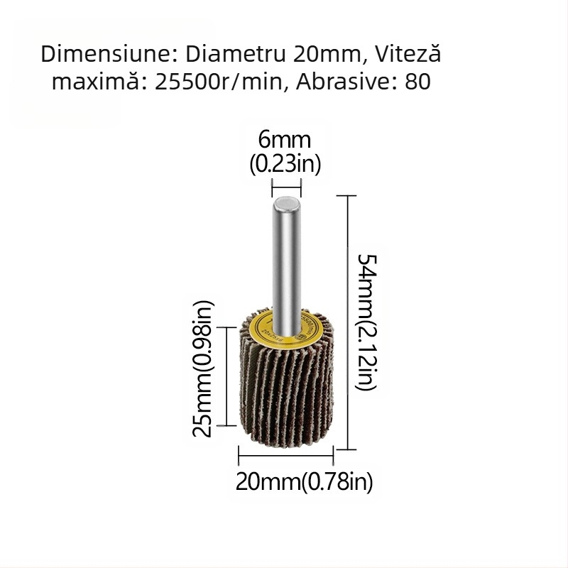 Xingweichang Roată de șlefuit cu pânză de emery pentru prelucrarea lemnului, cu mâner, disc abraziv din metal, model 202103081548