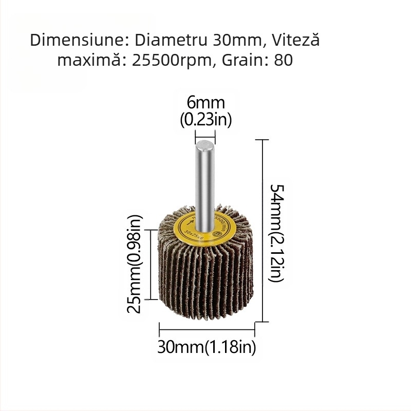 Xingweichang Roată de șlefuit cu pânză de emery pentru prelucrarea lemnului, cu mâner, disc abraziv din metal, model 202103081548
