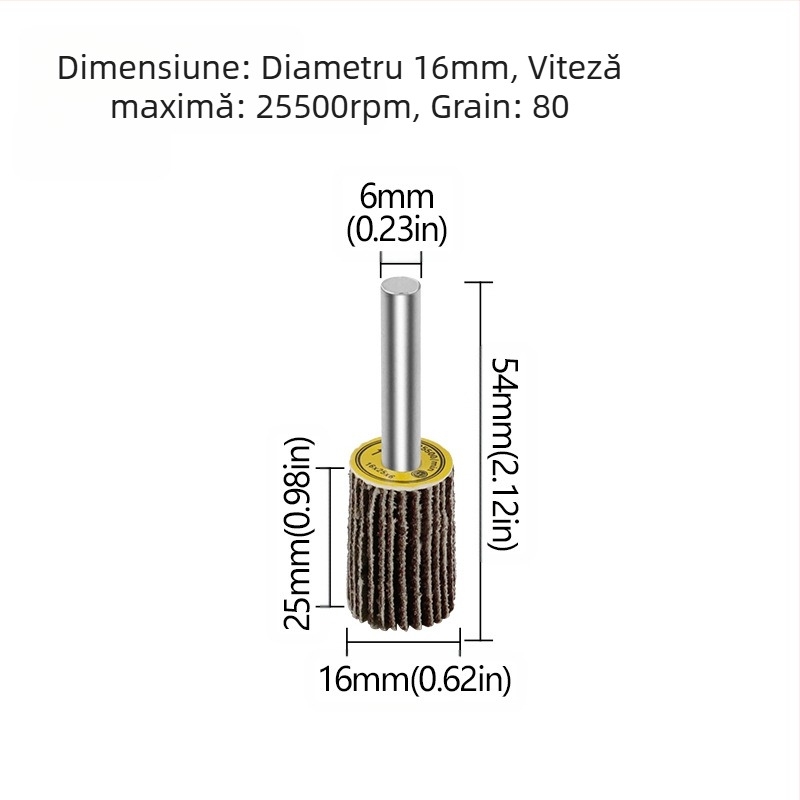 Xingweichang Roată de șlefuit cu pânză de emery pentru prelucrarea lemnului, cu mâner, disc abraziv din metal, model 202103081548