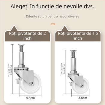 Bază pentru cilindru de gaz cu roți universale și frână, oțel inoxidabil, tavă mobilă