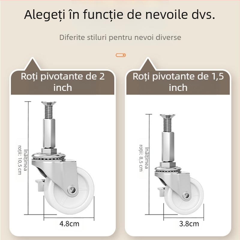 Bază pentru cilindru de gaz cu roți universale și frână, oțel inoxidabil, tavă mobilă