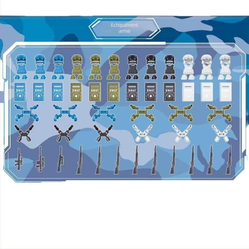 Set blocuri din plastic ABS, piese mici 0–38, 0,05 kg, fără energie electrică