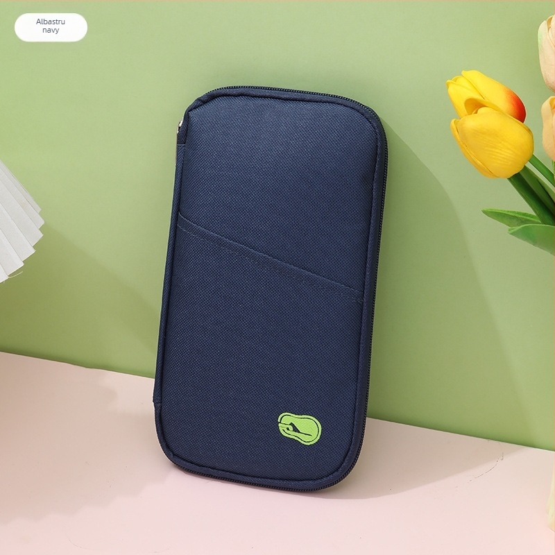 Husă pentru pașapoarte și documente – material Oxford, căptușeală poliester, organizator de carduri și bilete, unisex, stil urban minimalist