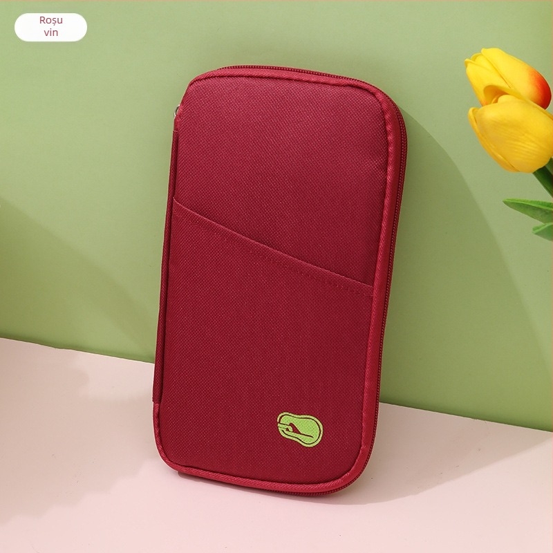 Husă pentru pașapoarte și documente – material Oxford, căptușeală poliester, organizator de carduri și bilete, unisex, stil urban minimalist