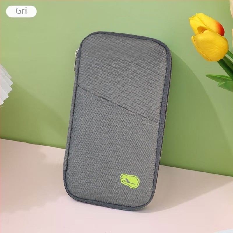 Husă pentru pașapoarte și documente – material Oxford, căptușeală poliester, organizator de carduri și bilete, unisex, stil urban minimalist