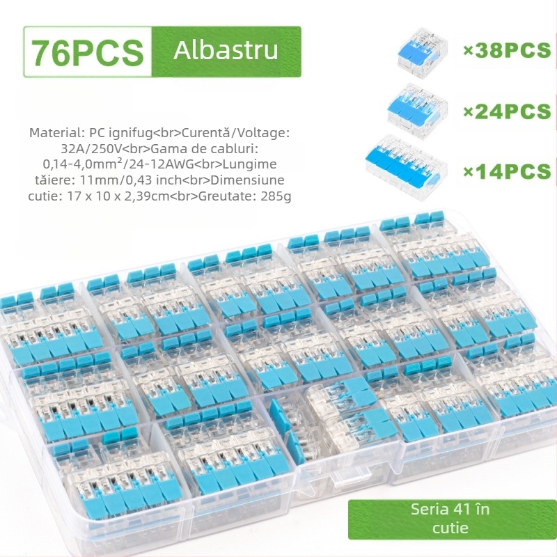 Blocuri terminale cu conexiune rapidă DIY YOU Series 41, seturi de 75/76/90 bucăți pentru instalații electrice