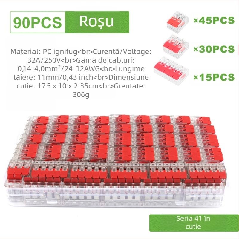 Blocuri terminale cu conexiune rapidă DIY YOU Series 41, seturi de 75/76/90 bucăți pentru instalații electrice