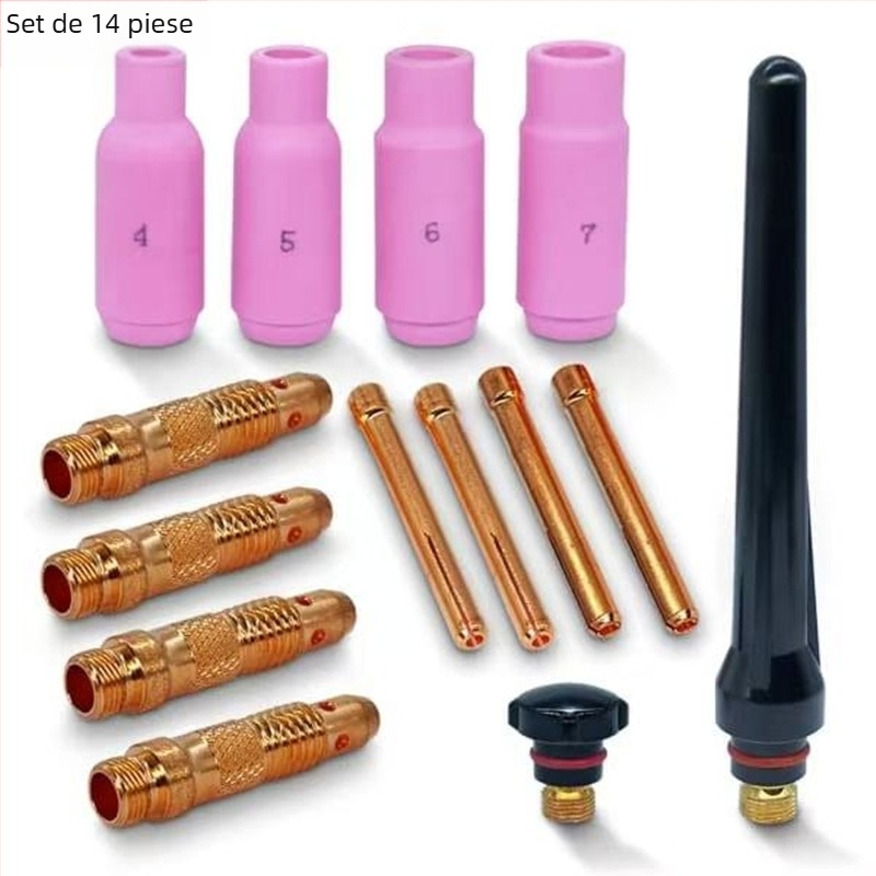 Set de consumabile pentru pistol TIG WP17/18/26 — clemă WT20 pentru electrod tungsten, diametrul miezului 1,6 mm