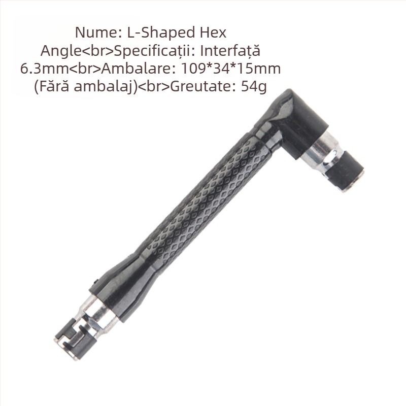 Adaptor unghiular 105° pentru șurubelniță cu mâner hexagonal și ax flexibil, din ABS, pentru șuruburi