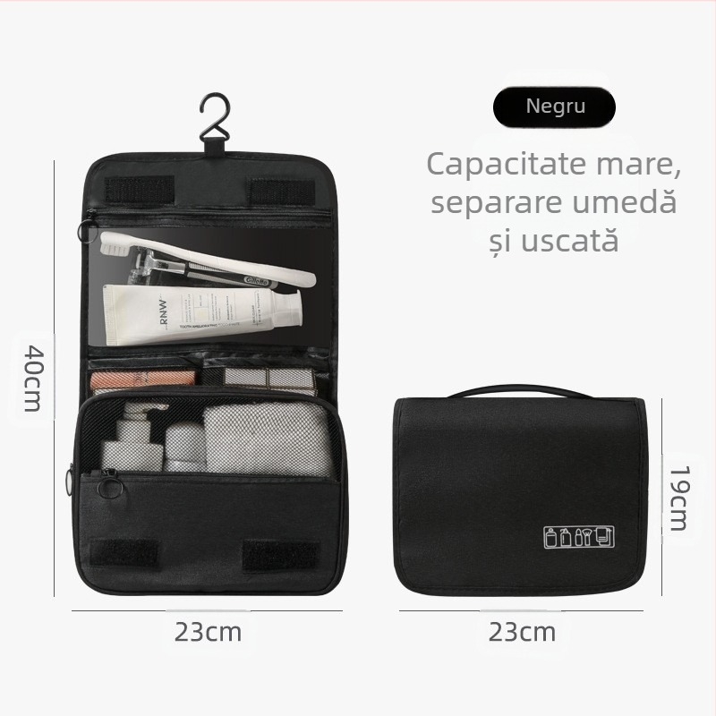 Geantă de toalete cu cârlig, geantă cosmetică de călătorie, capacitate mare