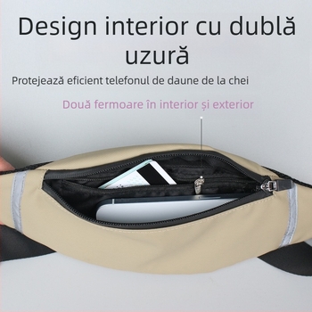 Geantă de talie pentru alergare în aer liber, respirabilă, ultraușoară, antibacteriană, reduce povara, material membrană, unisex