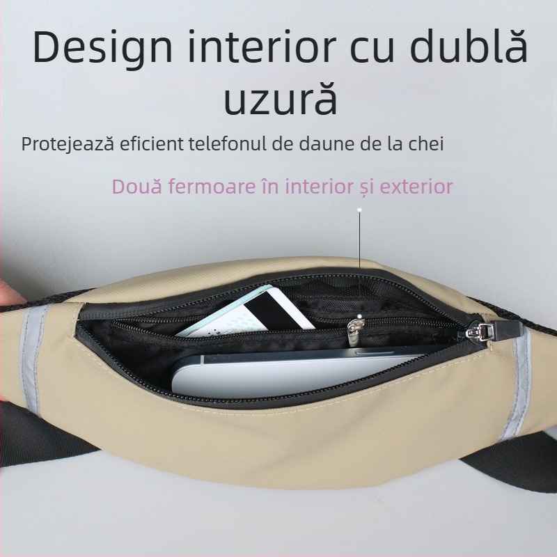 Geantă de talie pentru alergare în aer liber, respirabilă, ultraușoară, antibacteriană, reduce povara, material membrană, unisex