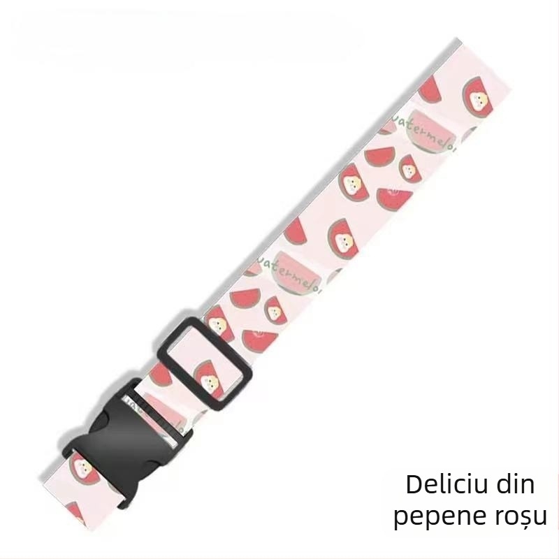 Bandă de securitate pentru bagaje, design încrucișat, încuietoare cu parolă dublă, fixare intensificată, bandă poliester imprimată cu dungi