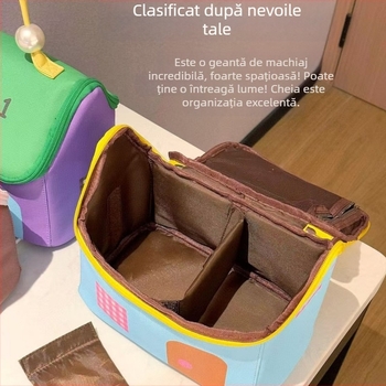Sac de cosmetică, formă cubică; material Oxford; model Dopamine; potrivit pentru călătorii și depozitare de machiaj