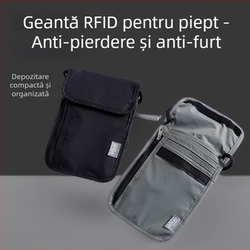 Geantă impermeabilă pentru pașaport cu protecție RFID, organizator de documente pentru călătorii, geantă messenger din nylon, model 016