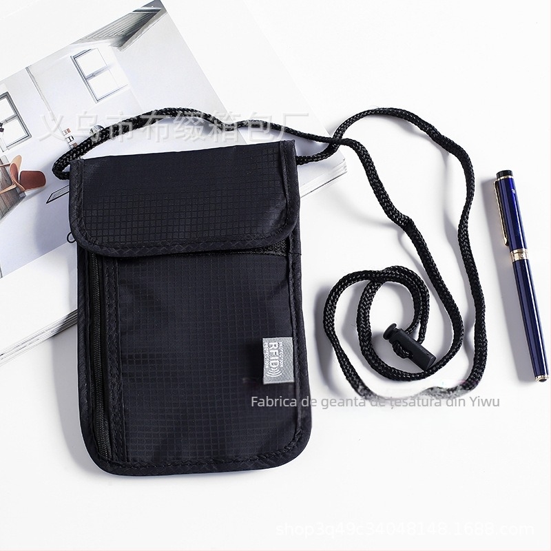 Geantă impermeabilă pentru pașaport cu protecție RFID, organizator de documente pentru călătorii, geantă messenger din nylon, model 016