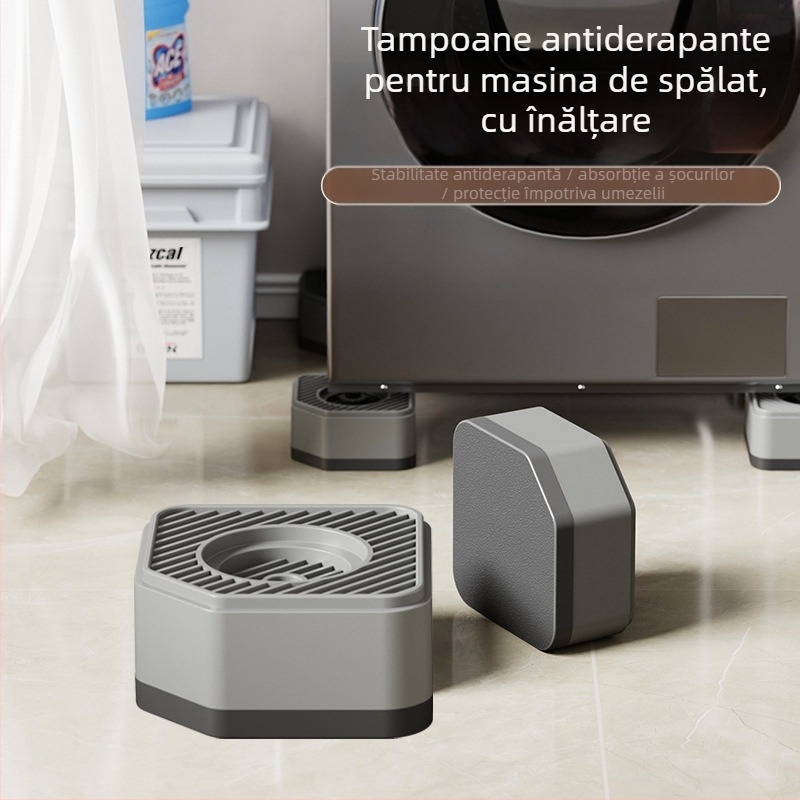 Suport pentru picioarele mașinii de spălat și frigider – anti-alunecare, reglabil, mobil, fără montaj, din plastic