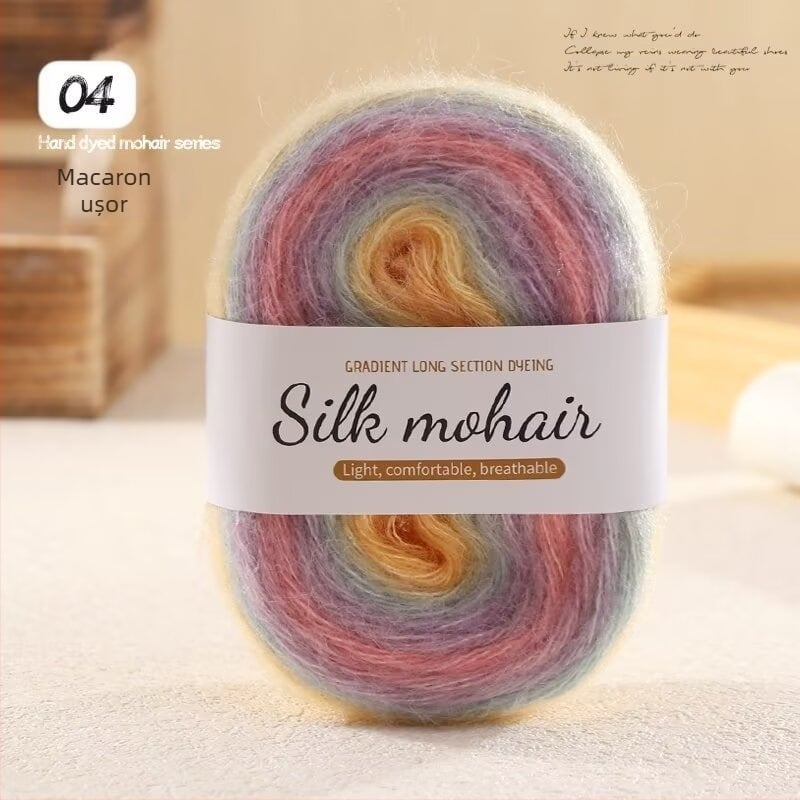 Fir Mohair gradient, 50 g, pentru tricotat manual pulovere și eșarfe